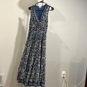 Blue midi floral dress